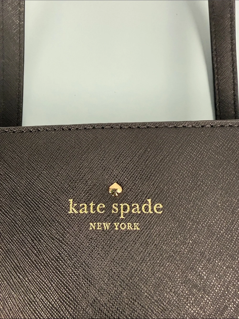kate spade Cedar Street Black Saffiano Leather Tote with Gold Logo